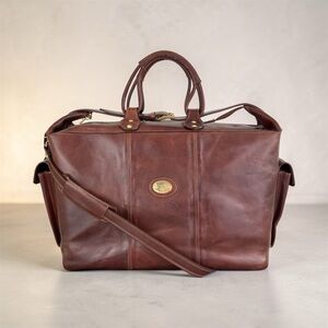 Vintage Cristoforo Colombo by L.A.P.A. Italian Leather Weekender Bag